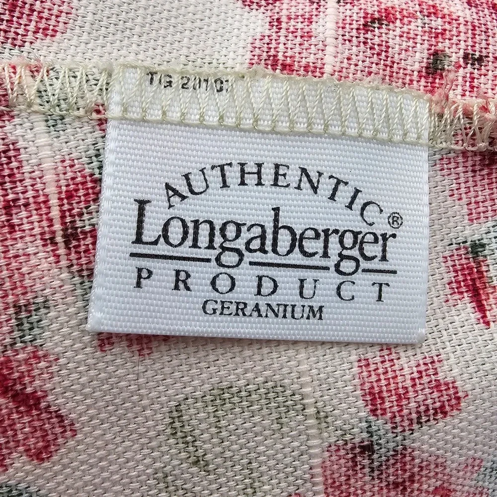 Longaberger 2002 May Series Geranium Basket Set & Tie-On Made in USA Retired
